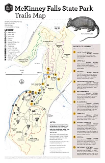 A trail map of McKinney Falls State Park